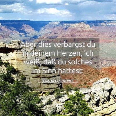 Picture 05 - Hiob 10:13 LUTH1912 - Aber dies verbargst du in deinem Herzen, ich - Bible Verse Picture