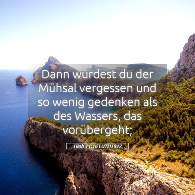 Picture 05 - Hiob 11:16 LUTH1912 - Dann würdest du der Mühsal vergessen und so - Bible Verse Picture