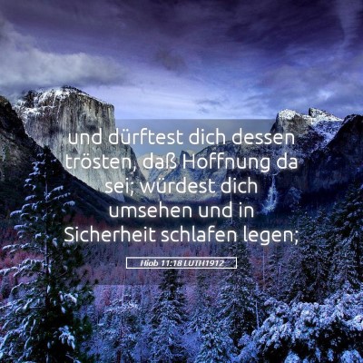 Picture 05 - Hiob 11:18 LUTH1912 - und dürftest dich dessen trösten, daß Hoffnung - Bible Verse Picture