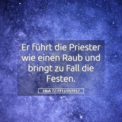 Picture 05 - Hiob 12:19 LUTH1912 - Er führt die Priester wie einen Raub und bringt - Bible Verse Picture