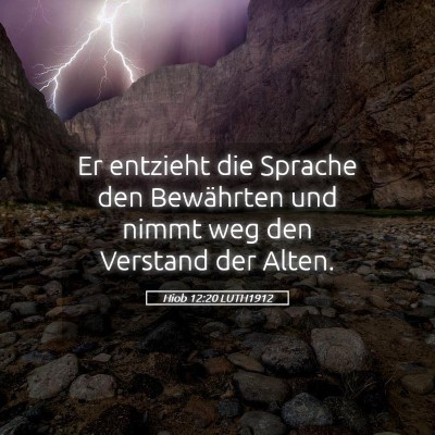 Picture 05 - Hiob 12:20 LUTH1912 - Er entzieht die Sprache den Bewährten und nimmt - Bible Verse Picture