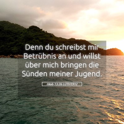 Picture 05 - Hiob 13:26 LUTH1912 - Denn du schreibst mir Betrübnis an und willst - Bible Verse Picture