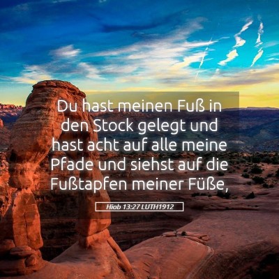 Picture 05 - Hiob 13:27 LUTH1912 - Du hast meinen Fuß in den Stock gelegt und hast - Bible Verse Picture