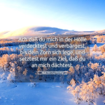 Picture 05 - Hiob 14:13 LUTH1912 - Ach daß du mich in der Hölle verdecktest und - Bible Verse Picture
