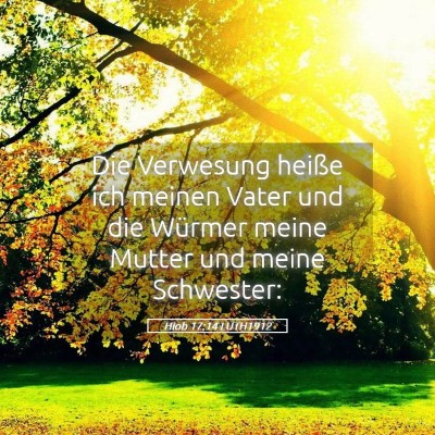 Picture 05 - Hiob 17:14 LUTH1912 - Die Verwesung heiße ich meinen Vater und die - Bible Verse Picture