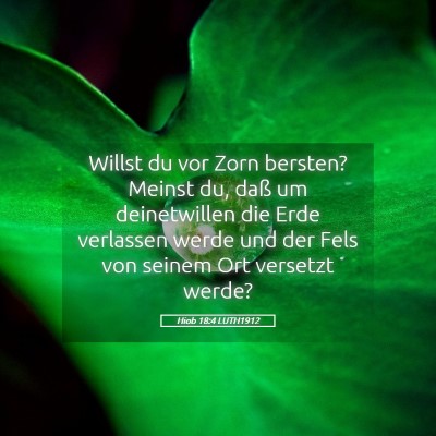 Picture 05 - Hiob 18:4 LUTH1912 - Willst du vor Zorn bersten? Meinst du, daß um - Bible Verse Picture