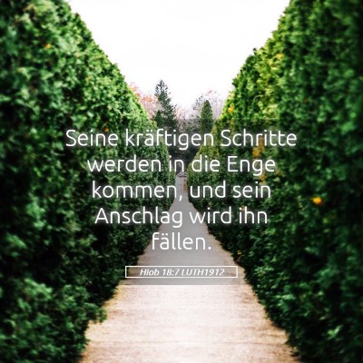 Picture 05 - Hiob 18:7 LUTH1912 - Seine kräftigen Schritte werden in die Enge - Bible Verse Picture