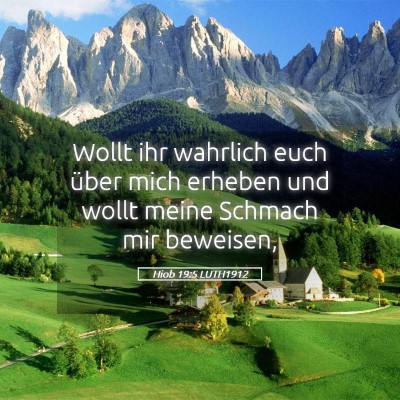 Picture 05 - Hiob 19:5 LUTH1912 - Wollt ihr wahrlich euch über mich erheben und - Bible Verse Picture