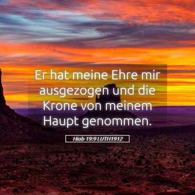 Picture 05 - Hiob 19:9 LUTH1912 - Er hat meine Ehre mir ausgezogen und die Krone - Bible Verse Picture