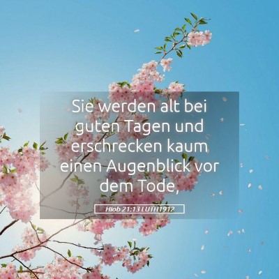 Picture 05 - Hiob 21:13 LUTH1912 - Sie werden alt bei guten Tagen und erschrecken - Bible Verse Picture
