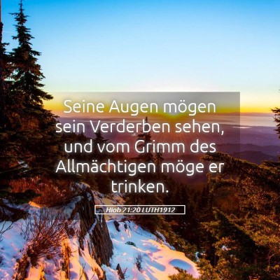 Picture 05 - Hiob 21:20 LUTH1912 - Seine Augen mögen sein Verderben sehen, und vom - Bible Verse Picture