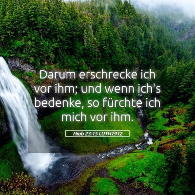 Picture 05 - Hiob 23:15 LUTH1912 - Darum erschrecke ich vor ihm; und wenn ich's - Bible Verse Picture