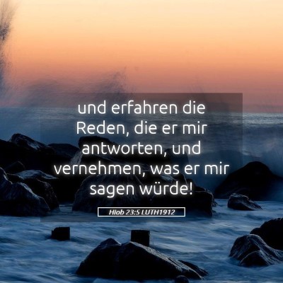 Picture 05 - Hiob 23:5 LUTH1912 - und erfahren die Reden, die er mir antworten, und - Bible Verse Picture