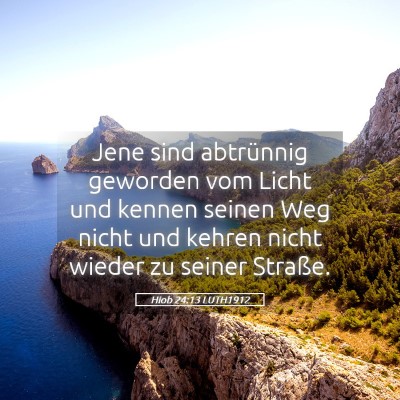 Picture 05 - Hiob 24:13 LUTH1912 - Jene sind abtrünnig geworden vom Licht und - Bible Verse Picture