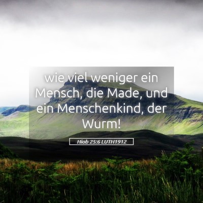 Picture 05 - Hiob 25:6 LUTH1912 - wie viel weniger ein Mensch, die Made, und ein - Bible Verse Picture