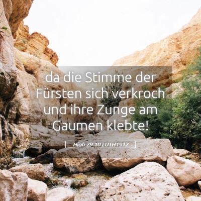 Picture 05 - Hiob 29:10 LUTH1912 - da die Stimme der Fürsten sich verkroch und ihre - Bible Verse Picture
