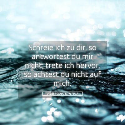 Picture 05 - Hiob 30:20 LUTH1912 - Schreie ich zu dir, so antwortest du mir nicht; - Bible Verse Picture