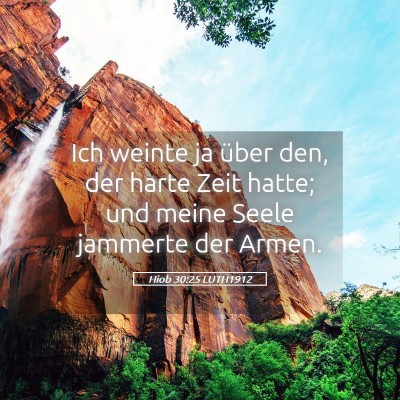 Picture 05 - Hiob 30:25 LUTH1912 - Ich weinte ja über den, der harte Zeit hatte; - Bible Verse Picture