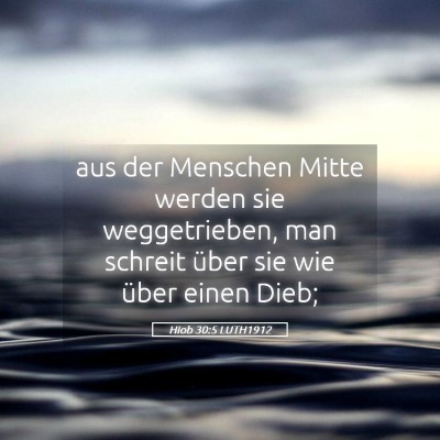 Picture 05 - Hiob 30:5 LUTH1912 - aus der Menschen Mitte werden sie weggetrieben, - Bible Verse Picture