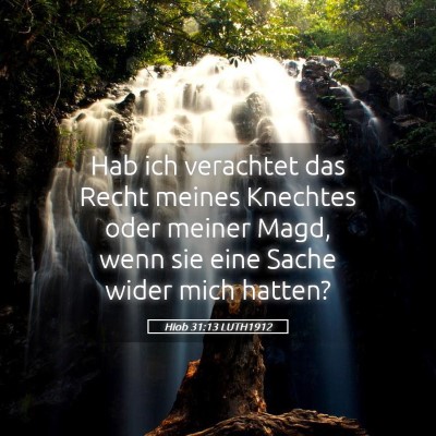 Picture 05 - Hiob 31:13 LUTH1912 - Hab ich verachtet das Recht meines Knechtes oder - Bible Verse Picture