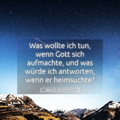 Picture 05 - Hiob 31:14 LUTH1912 - Was wollte ich tun, wenn Gott sich aufmachte, und - Bible Verse Picture
