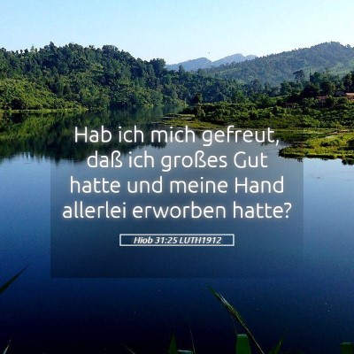 Picture 05 - Hiob 31:25 LUTH1912 - Hab ich mich gefreut, daß ich großes Gut hatte - Bible Verse Picture