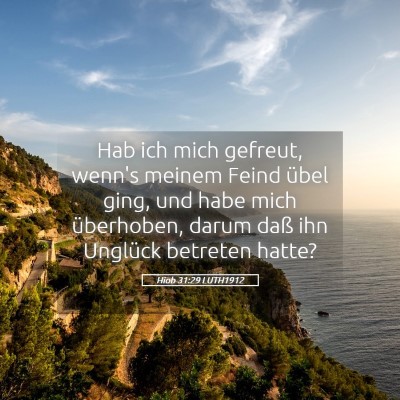 Picture 05 - Hiob 31:29 LUTH1912 - Hab ich mich gefreut, wenn's meinem Feind übel - Bible Verse Picture