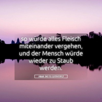 Picture 05 - Hiob 34:15 LUTH1912 - so würde alles Fleisch miteinander vergehen, und - Bible Verse Picture