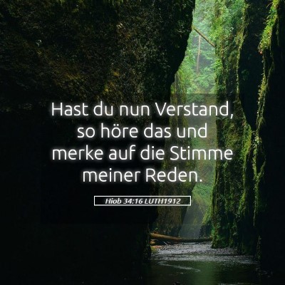 Picture 05 - Hiob 34:16 LUTH1912 - Hast du nun Verstand, so höre das und merke auf - Bible Verse Picture
