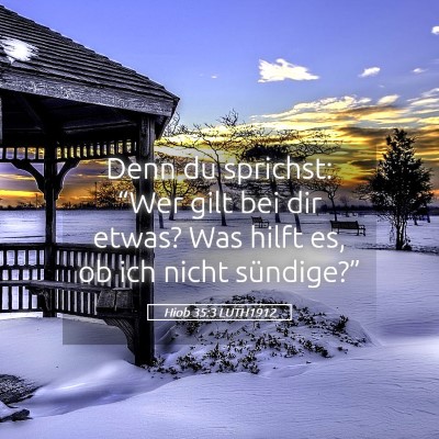 Picture 05 - Hiob 35:3 LUTH1912 - Denn du sprichst: “Wer gilt bei dir etwas? Was - Bible Verse Picture