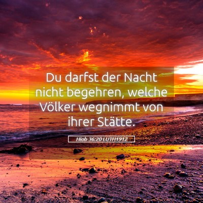 Picture 05 - Hiob 36:20 LUTH1912 - Du darfst der Nacht nicht begehren, welche - Bible Verse Picture