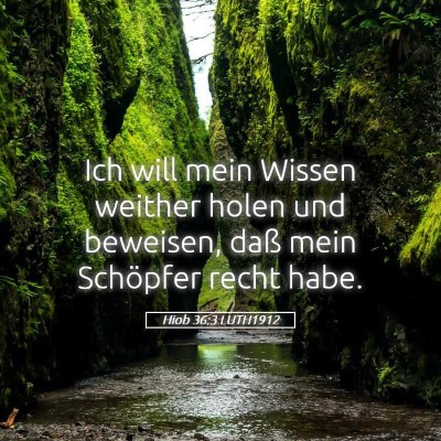 Picture 05 - Hiob 36:3 LUTH1912 - Ich will mein Wissen weither holen und beweisen, - Bible Verse Picture