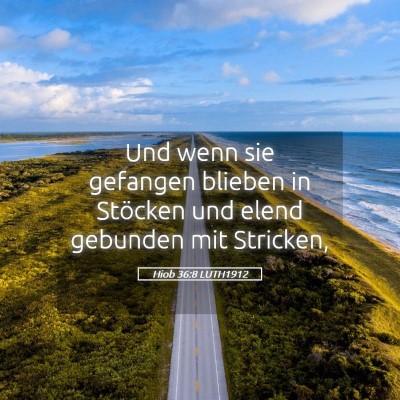 Picture 05 - Hiob 36:8 LUTH1912 - Und wenn sie gefangen blieben in Stöcken und - Bible Verse Picture
