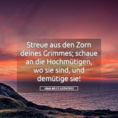 Picture 05 - Hiob 40:11 LUTH1912 - Streue aus den Zorn deines Grimmes; schaue an die - Bible Verse Picture