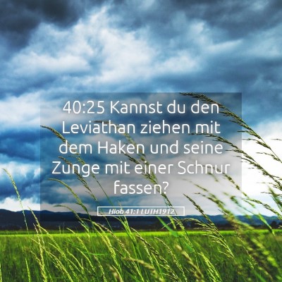 Picture 05 - Hiob 41:1 LUTH1912 - 40:25 Kannst du den Leviathan ziehen mit dem - Bible Verse Picture