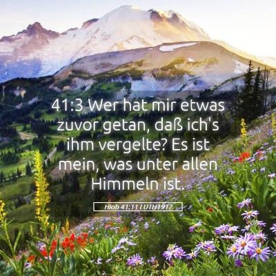 Picture 05 - Hiob 41:11 LUTH1912 - 41:3 Wer hat mir etwas zuvor getan, daß ich's - Bible Verse Picture