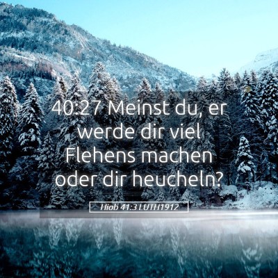 Picture 05 - Hiob 41:3 LUTH1912 - 40:27 Meinst du, er werde dir viel Flehens machen - Bible Verse Picture