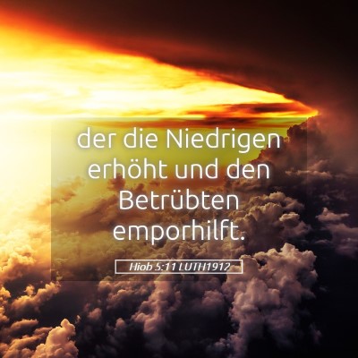 Picture 05 - Hiob 5:11 LUTH1912 - der die Niedrigen erhöht und den Betrübten - Bible Verse Picture