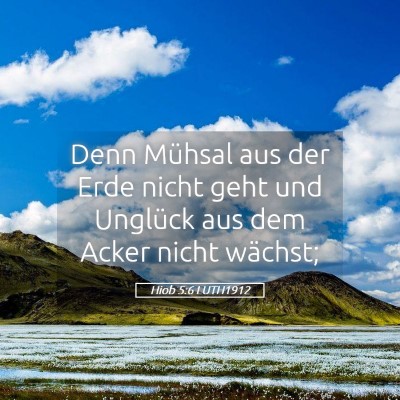 Picture 05 - Hiob 5:6 LUTH1912 - Denn Mühsal aus der Erde nicht geht und Unglück - Bible Verse Picture