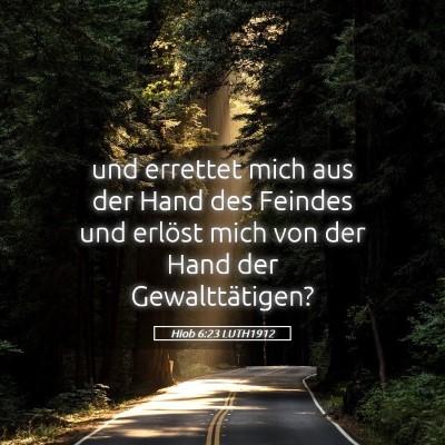 Picture 05 - Hiob 6:23 LUTH1912 - und errettet mich aus der Hand des Feindes und - Bible Verse Picture