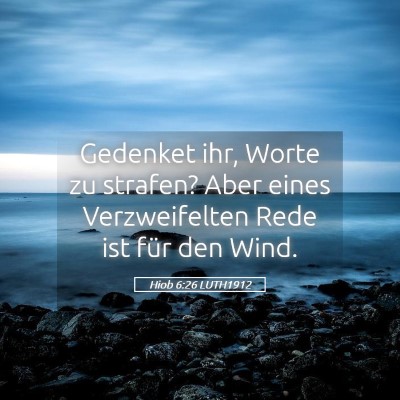 Picture 05 - Hiob 6:26 LUTH1912 - Gedenket ihr, Worte zu strafen? Aber eines - Bible Verse Picture