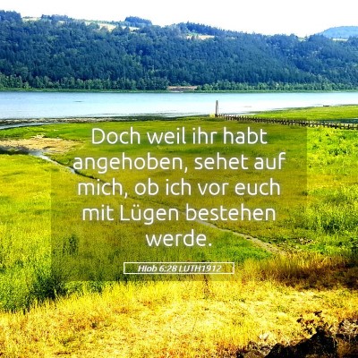 Picture 05 - Hiob 6:28 LUTH1912 - Doch weil ihr habt angehoben, sehet auf mich, ob - Bible Verse Picture