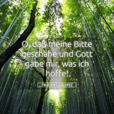 Picture 05 - Hiob 6:8 LUTH1912 - O, daß meine Bitte geschähe und Gott gäbe mir, - Bible Verse Picture