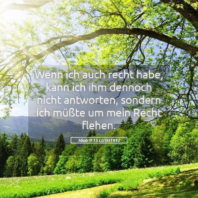 Picture 05 - Hiob 9:15 LUTH1912 - Wenn ich auch recht habe, kann ich ihm dennoch - Bible Verse Picture