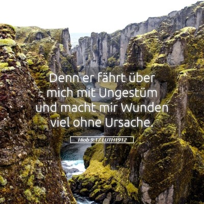 Picture 05 - Hiob 9:17 LUTH1912 - Denn er fährt über mich mit Ungestüm und macht - Bible Verse Picture