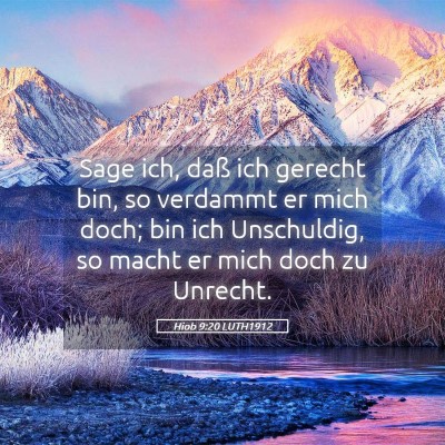 Picture 05 - Hiob 9:20 LUTH1912 - Sage ich, daß ich gerecht bin, so verdammt er - Bible Verse Picture