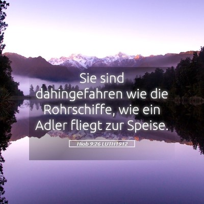 Picture 05 - Hiob 9:26 LUTH1912 - Sie sind dahingefahren wie die Rohrschiffe, wie - Bible Verse Picture