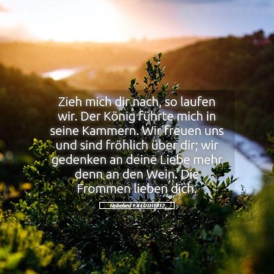 Picture 05 - Hohelied 1:4 LUTH1912 - Zieh mich dir nach, so laufen wir. Der König - Bible Verse Picture