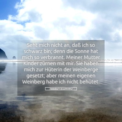 Picture 05 - Hohelied 1:6 LUTH1912 - Seht mich nicht an, daß ich so schwarz bin; denn - Bible Verse Picture