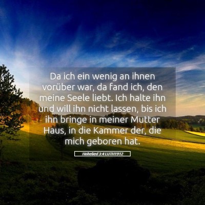 Picture 05 - Hohelied 3:4 LUTH1912 - Da ich ein wenig an ihnen vorüber war, da fand - Bible Verse Picture